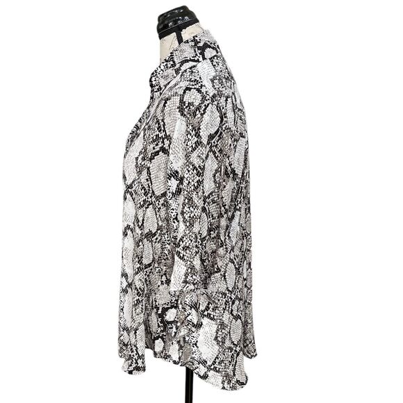 Express Womens Blouse Sz XL Button down 3/4 Sleeve Snake Safari Boho Bohemian - Picture 3 of 16